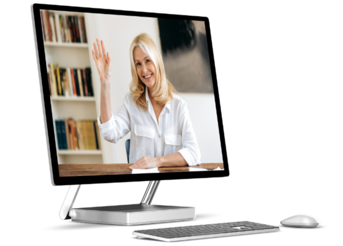 Laptop showing selection of business workshops